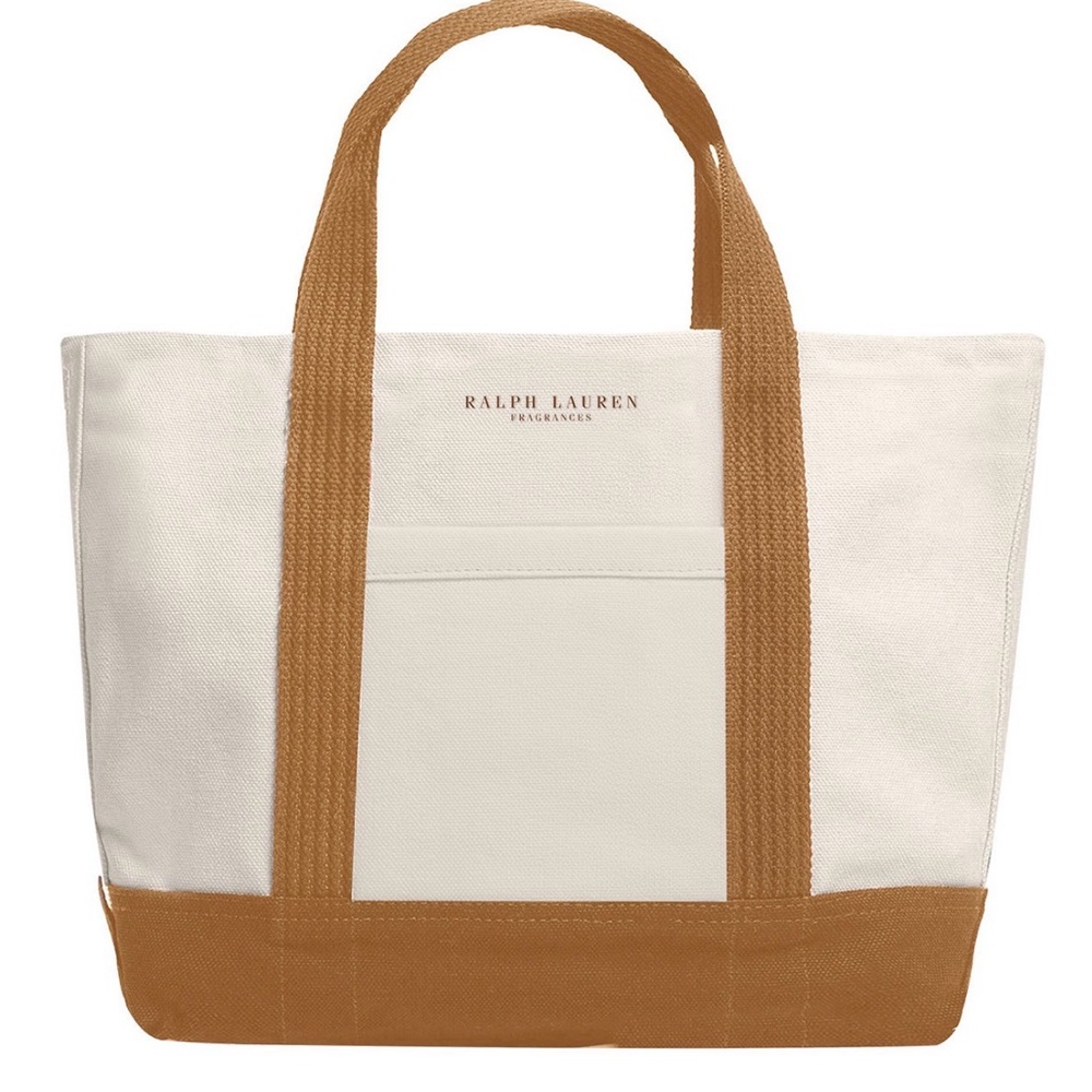 Ralph Lauren Brown Tassel Pouch & Canvas Tote Set new - Picture 3 of 3